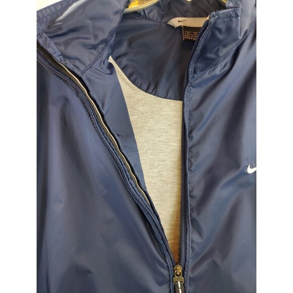 Nike Track Jacket Mens Size XL Navy Blue Lined Full Zip Pockets Lightweight Logo - Picture 8 of 10